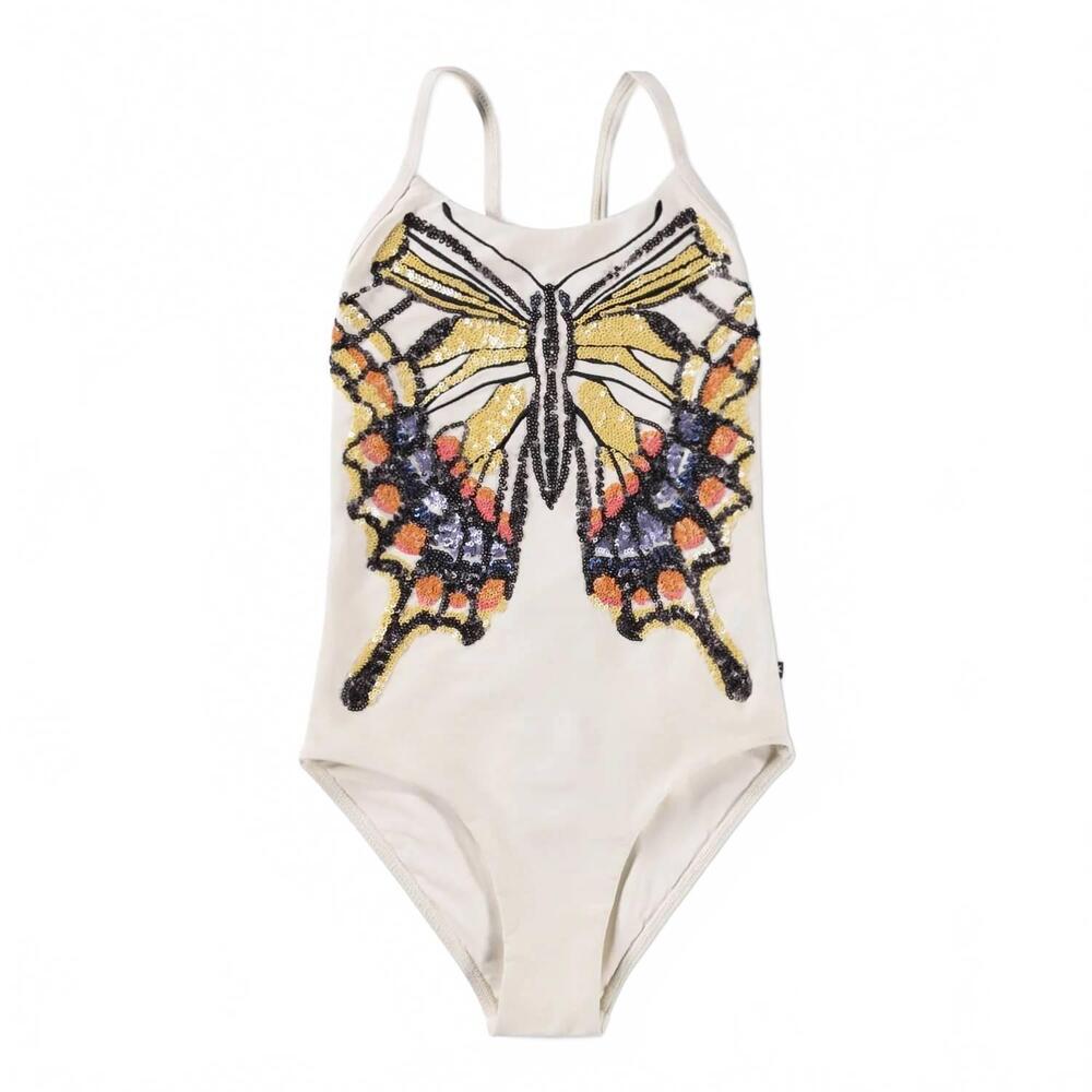 NEW MOLO girls nanna one-piece swimsuit in glitter wings